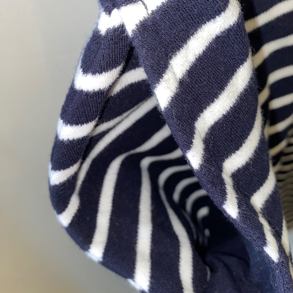 Talbots Navy/White striped sleeveless dress with pockets - Picture 3 of 6